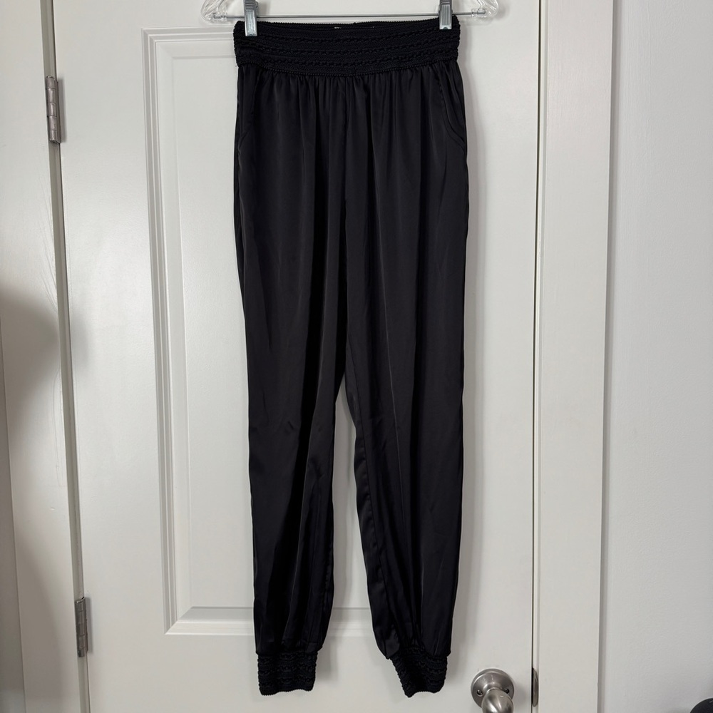 Loyd/Ford XS Black Satin Jogger Pants ~ Pull On Evening Cocktail Capsule Classic